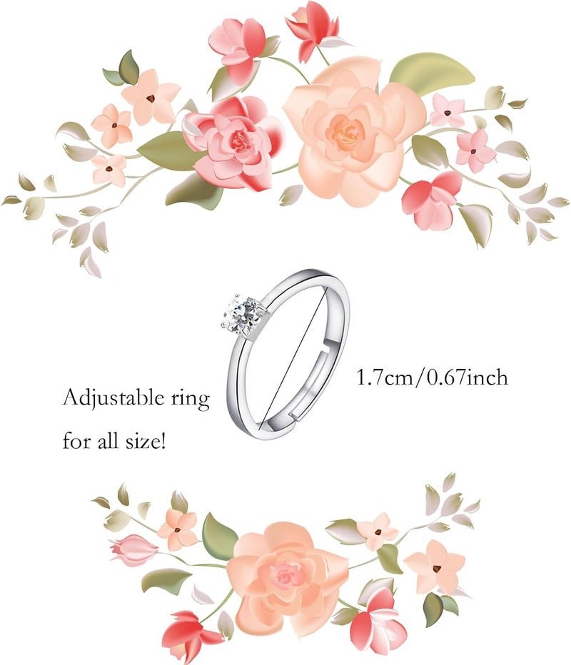 NEWITIN 120 Pieces Fake Rings Diamond Engagement Rings Silver Ring for Bridal Shower Party Game Wedding Table Decorations - Image 2